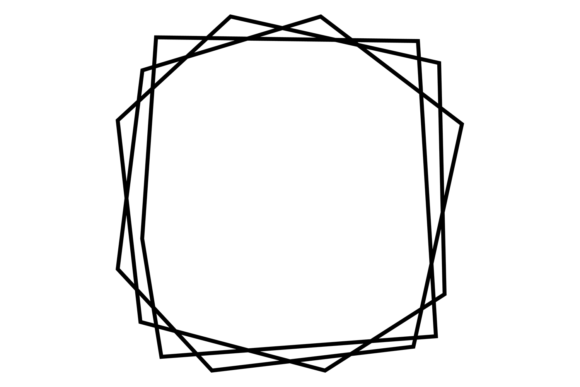 Download Black Line Polygon Frame in Art Deco Sty - Black Collection