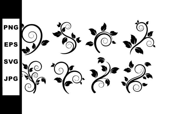 Download Black Floral Vine Swirl Ornamental Vecto - Black Collection
