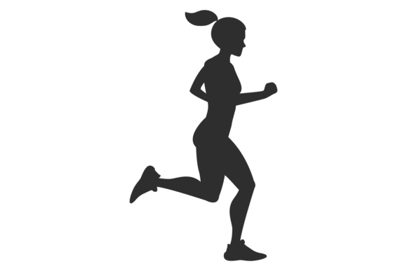 Download Jogging Woman Logo. Black Female Athlete - Black Collection