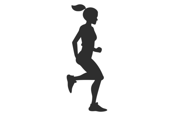 Download Running Girl Black Silhouette. Jogging E - Black Collection