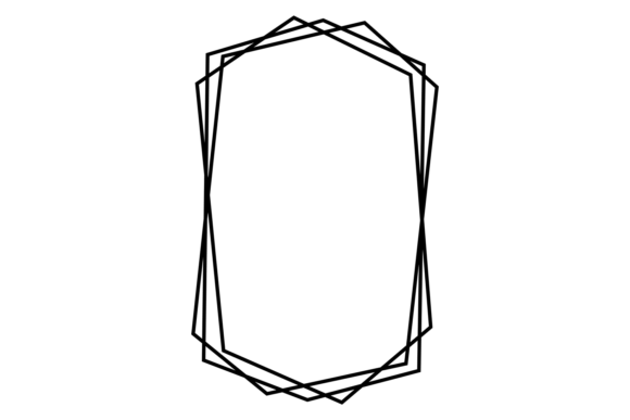 Download Art Deco Frame. Black Line Polygon Borde - Black Collection